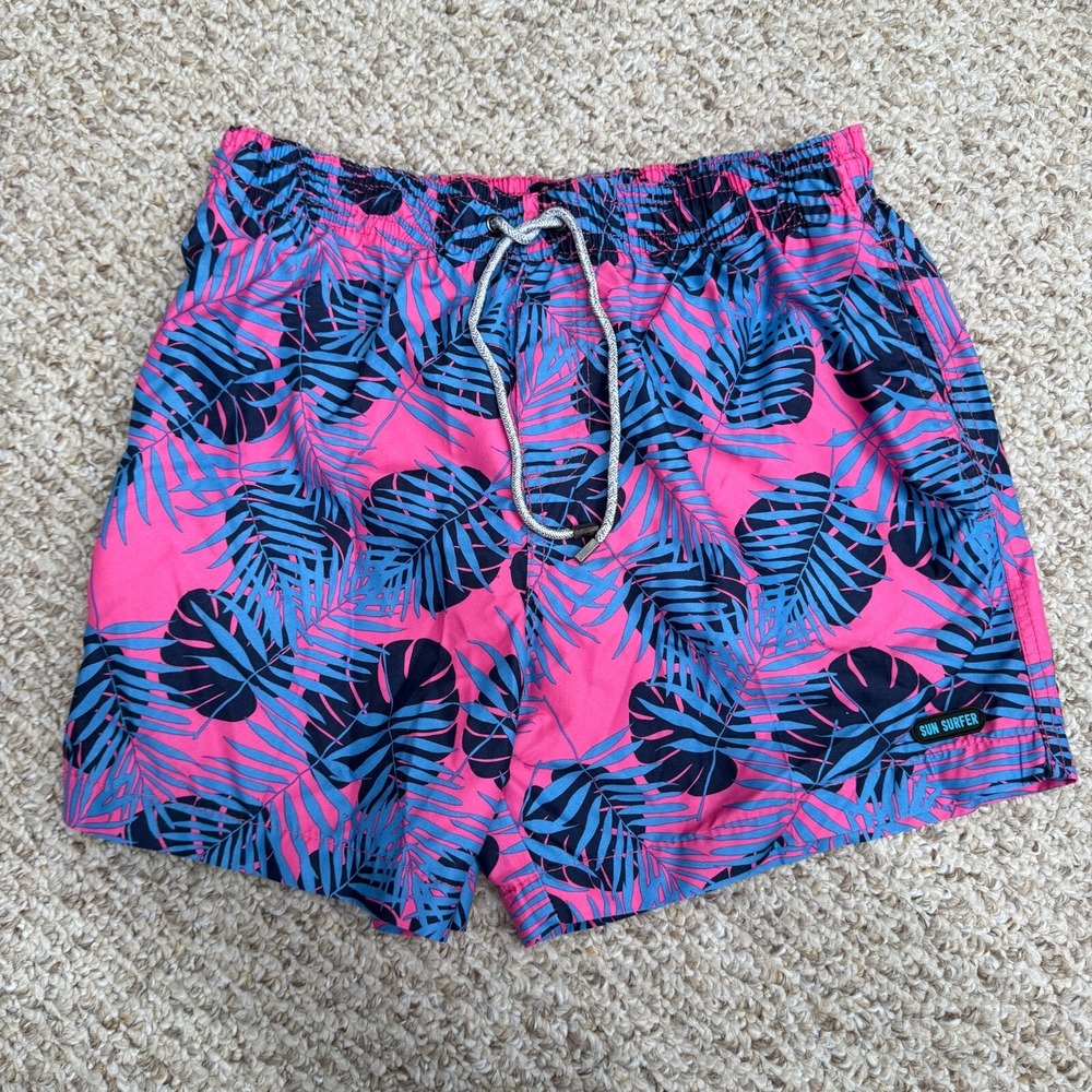 Sun Surfer Men Mesh Liner Swim Trunk Medium Hawaiian